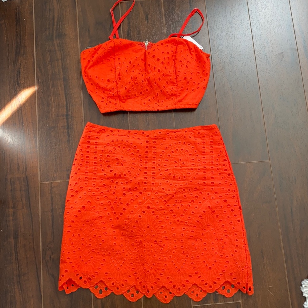 NWT - Tropical Tangerine Two Piece Set